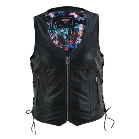 Women Cow Hide Leather Side Lace And Zipper Front